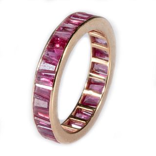Ruby and 14k gold eternity band