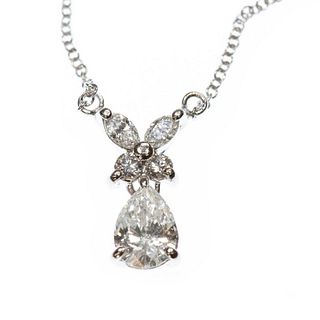 Diamond, platinum & 18k white gold necklace