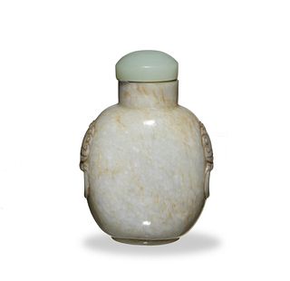 Chinese Chicken Bone Jade Snuff Bottle, 18th Century