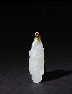 Chinese White Jade Carved Chilong Toggle, 18th Century