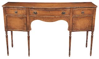 Federal Style Tiger Maple Sideboard