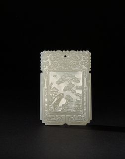 Chinese Jade Plaque of Landscape, 18th Century