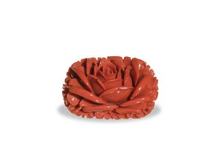 Chinese Coral Carving of a Rose, Republic
