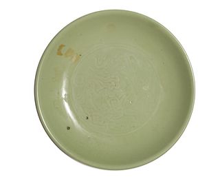 Chinese Longquan Celadon Plate, Ming