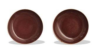 Pair of Chinese Red Glazed Plates, 18th Century