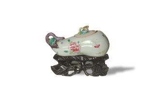Chinese Porcelain Eggplant-Form Box, 19th Century