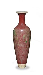 Chinese Peach Bloom Vase, 19th Century