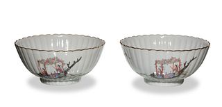 Pair of Chinese Famille Rose Bowls, Early-19th Century