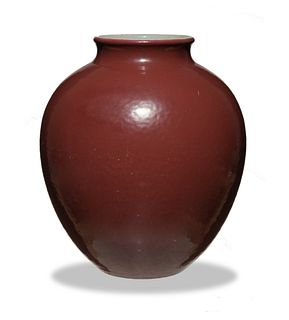Chinese Ruby Red Jar, 18th Century