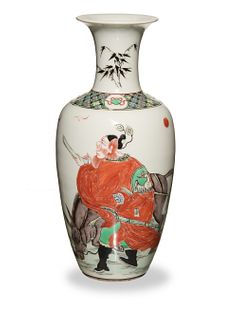 Chinese Wucai Vase with Poem, Kangxi