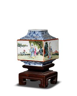 Chinese Square Porcelain Water Coupe, Republic