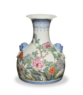 Chinese Famille Rose Mallet Vase, Republic
