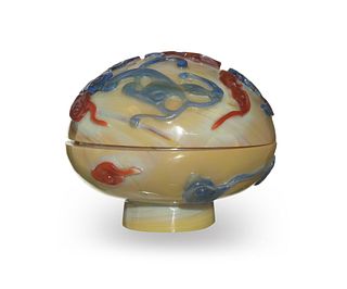 Chinese Peking Glass Box with Chilong, 18th Century