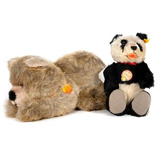 Vintage Steiff Bear and Panda, Lot of 2