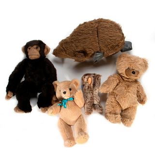 Assorted Vintage Stuffed Animals, Lot of 5
