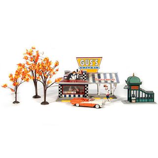 Department 56 Drive In, Trees, Subway Entrance