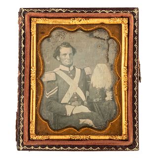 Ninth Plate Daguerreotype of a Militia Corporal with White Plumed Shako