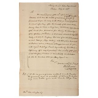 James Warren LS to John Langdon, July 1778  