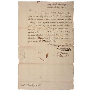 James Warren LS to John Langdon Regarding Naval Affairs, September 1778