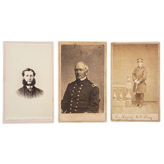 Three CDVs of Brown Water Navy Officers, Incl. Josiah Benton, USS Osage