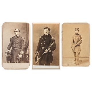 Three CDVs of Identified Navy Officers, Incl. James Palmer, USS Iroquois and Fleet Surgeon Jonathan Foltz
