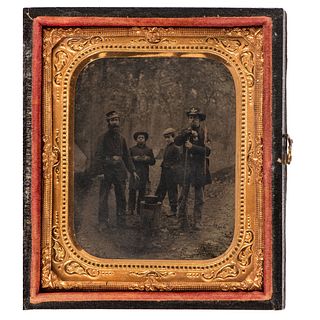 Private Chandler Robbins, Co. K, 13th Massachusetts Infantry, Civil War Ambrotype and Tintypes, Incl. Camp Scenes