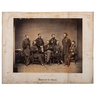 W.T. Sherman and his Generals, Mammoth Plate Albumen Photograph by Mathew Brady