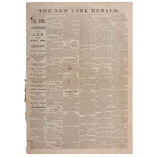 Robert E. Lee's Surrender Reported in New York Herald, April 1865