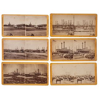 New Orleans Levee, Fine Group of 11 Stereoviews by S.T. Blessing
