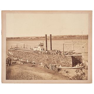 Albumen Photographs of Steamships in Mississippi and Louisiana, Incl. Charles P. Chouteau and Paul Tulane