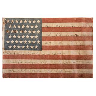 45-Star Lowell, Massachusetts, Signed American Flag 