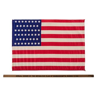 46 and 48-Star Flags, Incl. 1903 Republican Dinner Flag 