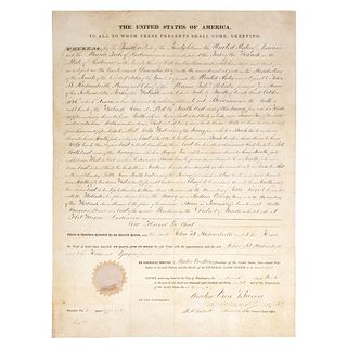 Martin Van Buren Signed Miami Indian Tribal Land Grant to Chief John Richardville