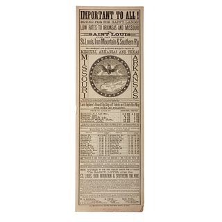 St. Louis, Iron Mountain, and Southern Railway Promotional Broadside