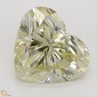 8.60 ct, Lt. Brn. Yellow, VVS2, Heart cut Diamond. Appraised Value: $211,500 