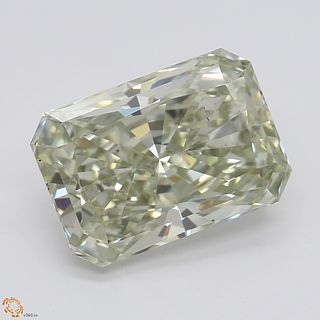3.01 ct, Lt. Gray Green Yellow, VS2, Radiant cut Diamond. Appraised Value: $85,400 