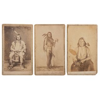 Trio of CDVs of Yankton Sioux Chiefs, Including Two with C.L. Hamilton, Fort Randall, Dakota Territory Backmark