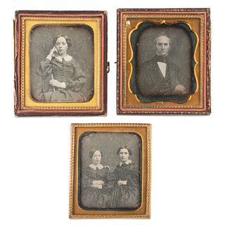 Three Daguerreotypes of Missionaries to Choctaw Indians at Wheelock, Incl. Helen Woodward and Hannah Libby