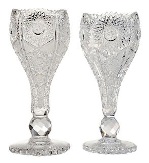 Two Similar Brilliant-Cut Glass Vases