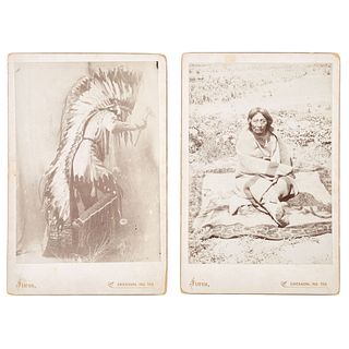 Lone Wolf and Mother, Cabinet Cards by Irwin