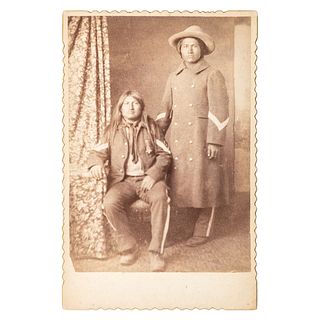 Cabinet Card of US Army Indian Scouts, Sergeants Cut-Mouth Moses and Y.B. Rowdy