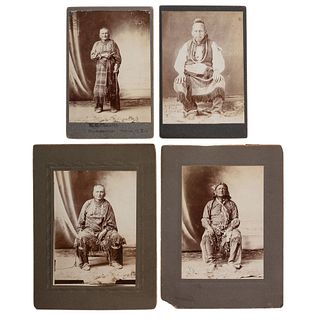 American Indian Chiefs, Four Photographs Incl. Examples by H.C. Chaufty, Stroud, Oklahoma Territory