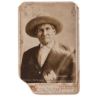Geronimo Autographed Cabinet Card