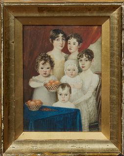 Henry Matthews, "My Six Children," early 19th c., miniature on ivory, verso with a hand written label, "Hannah, Sussanah, Priscilla, Henry, Joseph & J