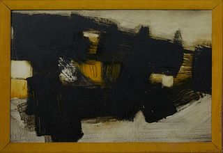 Mildred "Millie" Wohl (1906-1977, New Orleans), "Painting No. 13," 1961, oil on masonite, signed, dated and titled verso, presented in a period yellow