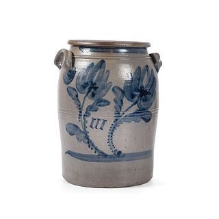 An Exuberantly Cobalt-Decorated Three Gallon Pennsylvania Stoneware Jar