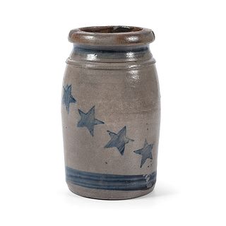 A Fine Cobalt Star-Decorated Stoneware Jar