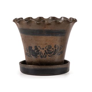 A Fine Pennsylvania Stoneware Flower Pot  