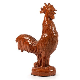 A Rare Glazed Sewer Tile Rooster