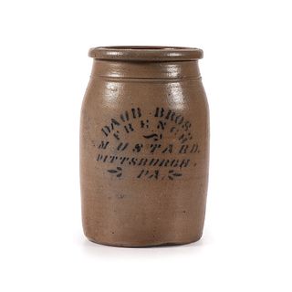 A Scarce Pittsburgh Merchant's Stoneware Jar